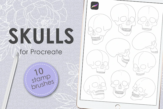 Mejores pinceles procreate tatuajes calaveras