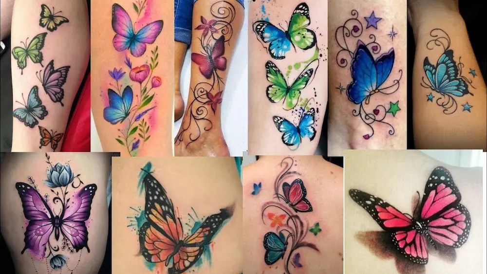 Diseños tatuaje mariposas a color