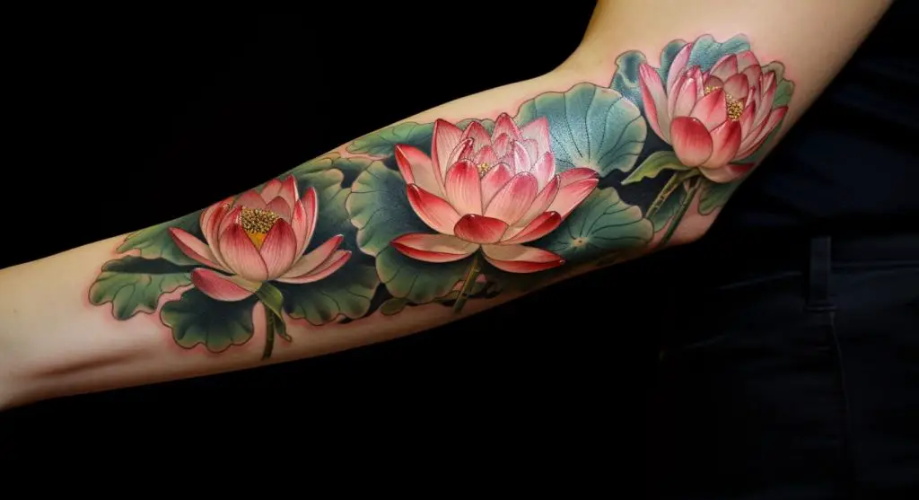 flor de loto significado tatuaje brazo