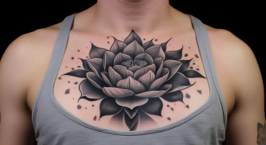 flor de loto significado tatuaje pecho