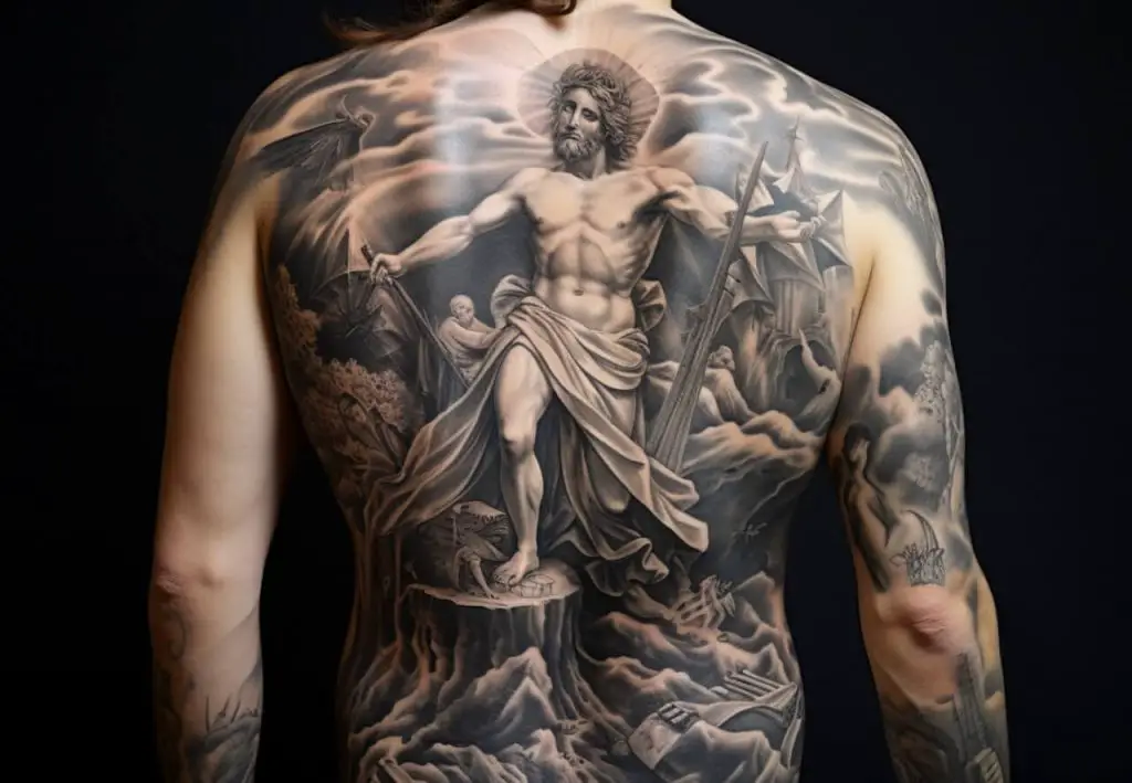 tatuaje religioso para hombres
